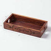 Mughal Sheesham Wood Hand-Carved Tray - Eyaas